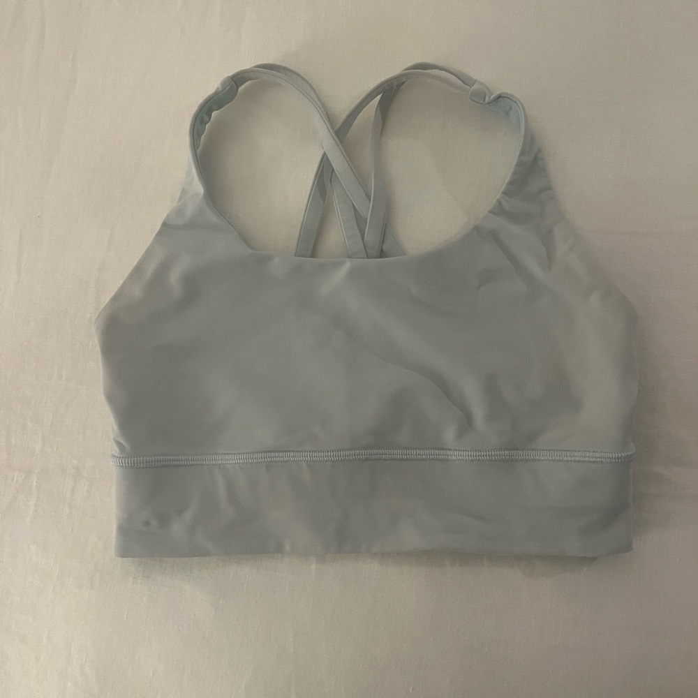 Lululemon long line energy bra. Size 6. Light blue/sea foam color